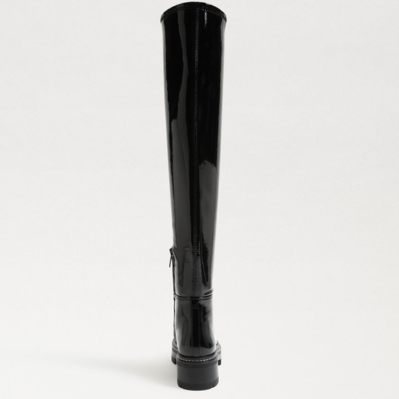 New! $225 Sam Edelman Lydia Over The Knee Boots patent leather tall chunky lug - Picture 6 of 12